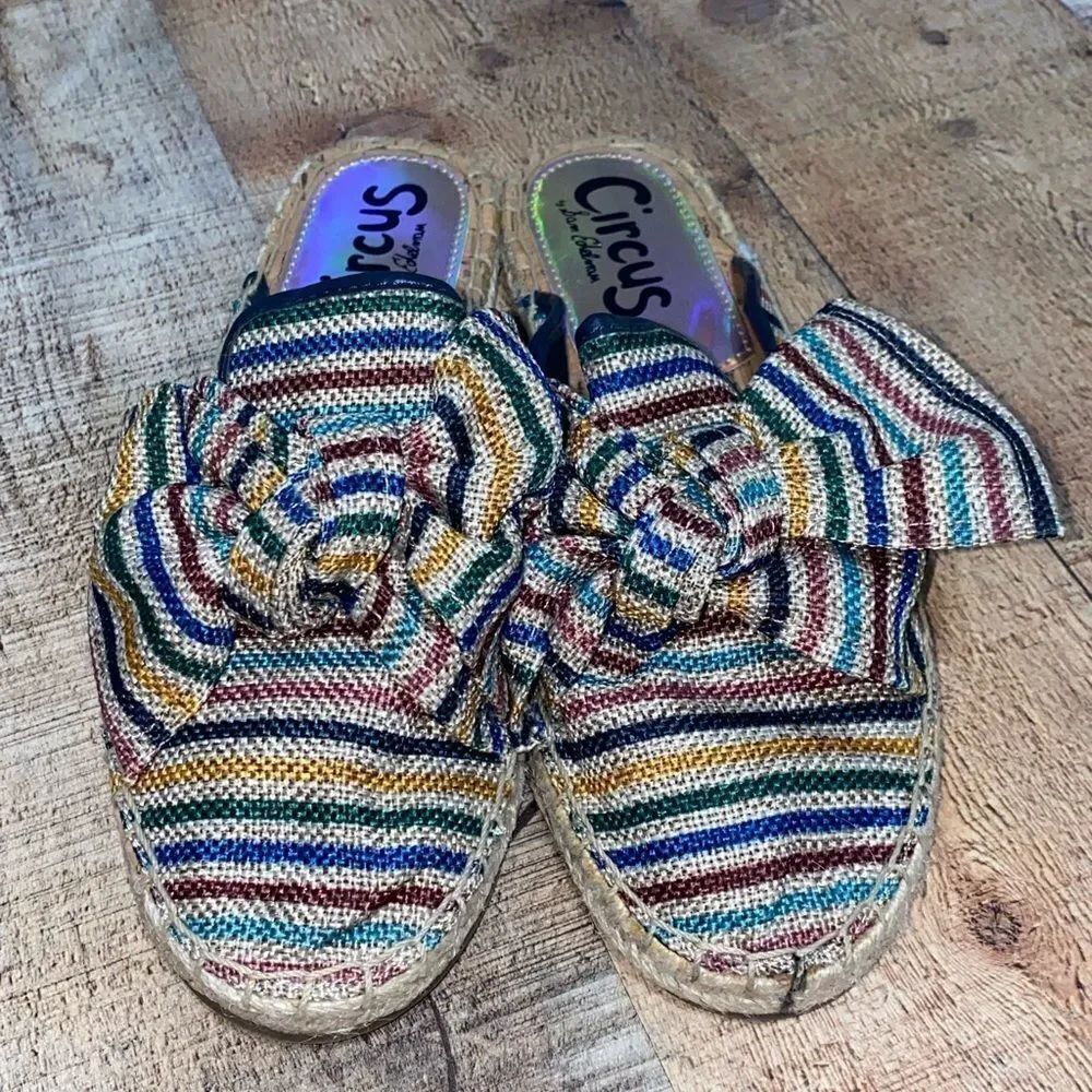 Circus Sam Edelman Lulu Striped Bow Espadrille mules